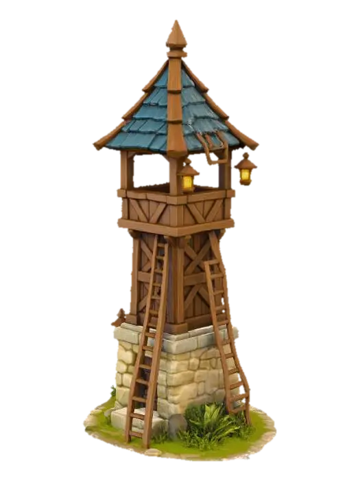 Watchtower T1 - Fortification 3D model, vytvořený pomocí AI