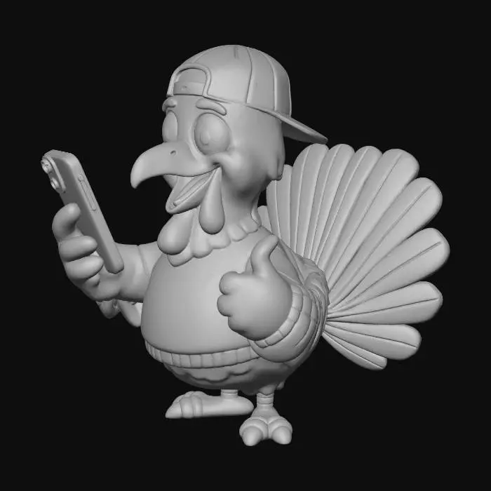 3D model for Selfie Turkey Friends Shirt, #Thanksgiving#