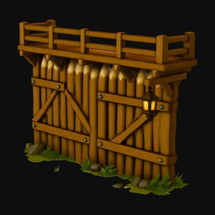 3D model for Defensive Palisade Wall P1