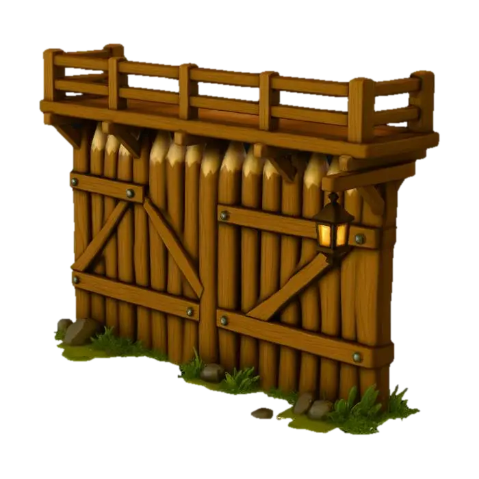 Defensive Palisade Wall P1 3D model, vytvořený pomocí AI