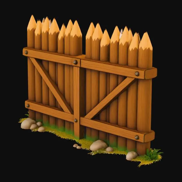 3D model for Palisade Wall Segment (Straight, Modular)