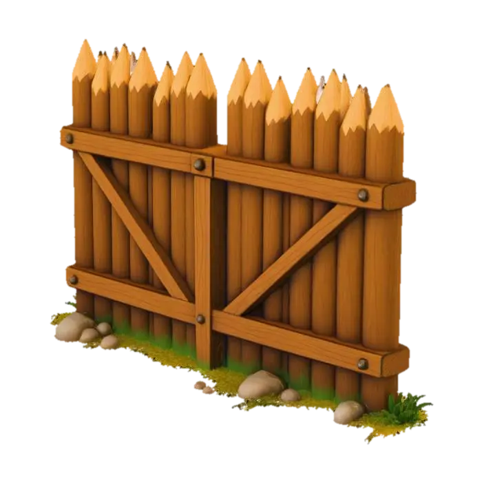 Palisade Wall Segment (Straight, Modular) 3D model, vytvořený pomocí AI