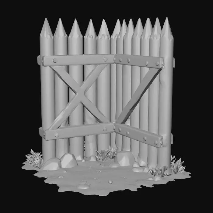 3D model for Palisade Wall Segment — Corner (90°)