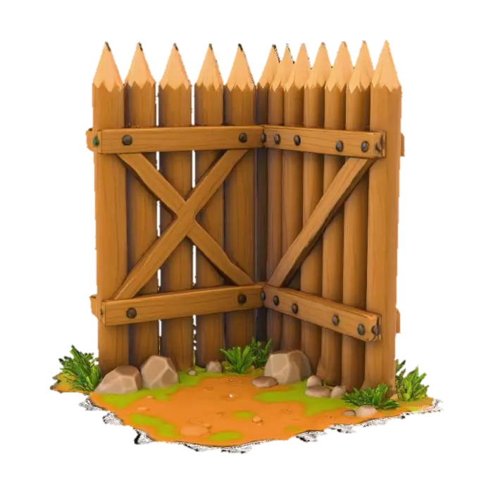 Palisade Wall Segment — Corner (90°) 3D model, vytvořený pomocí AI