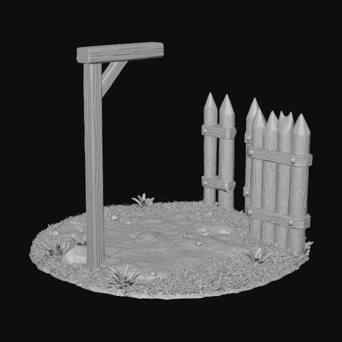 3D model for Wooden Palisade Gateway Empty