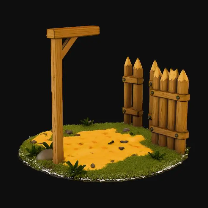 3D model for Wooden Palisade Gateway Empty