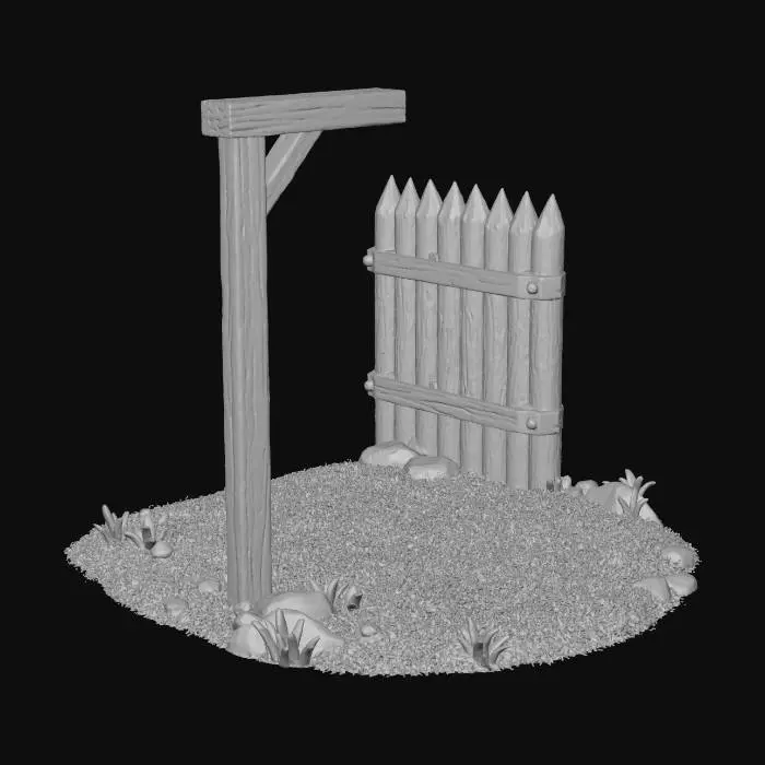 3D model for Wooden Palisade Gateway Empty