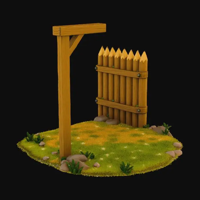 3D model for Wooden Palisade Gateway Empty