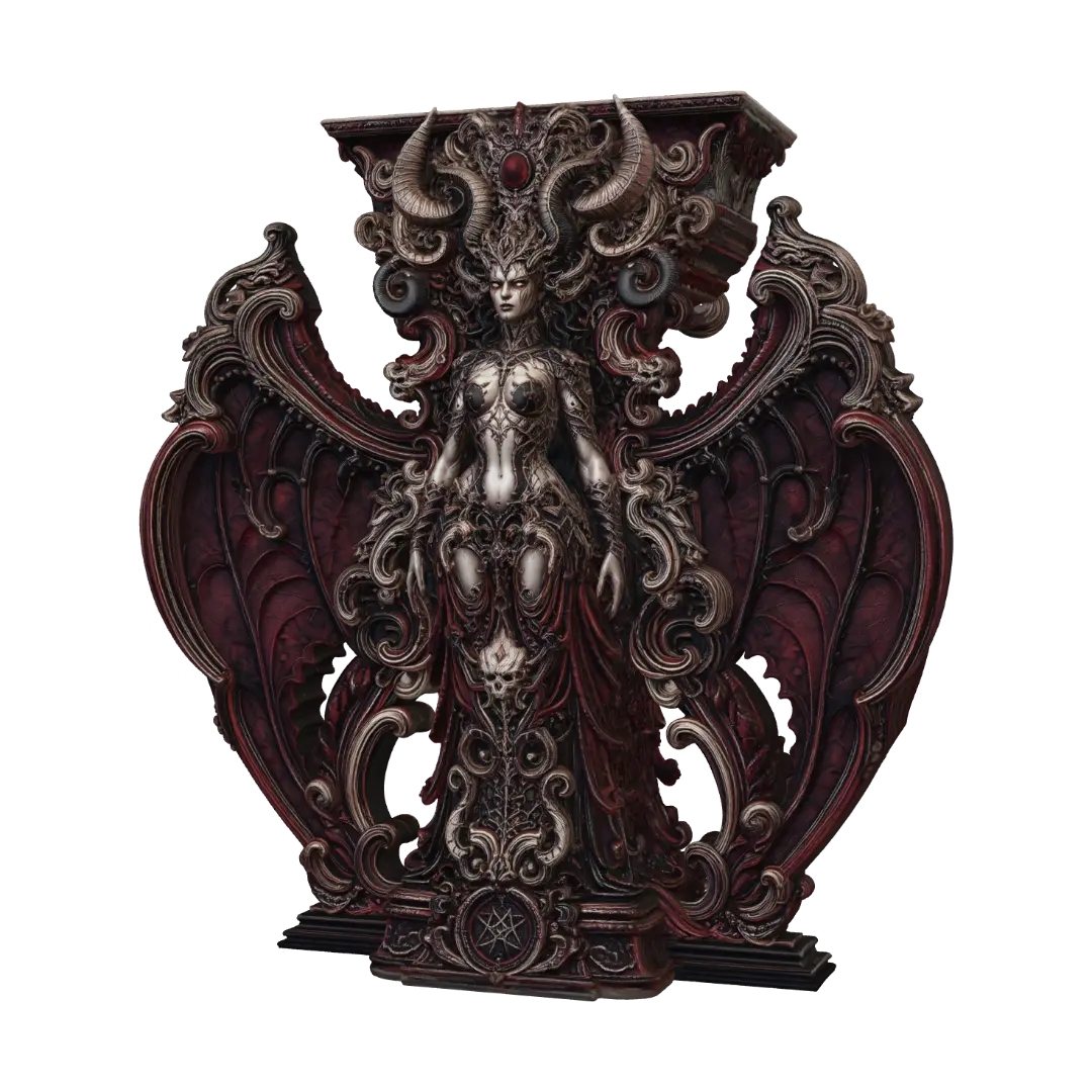 Lilith Diablo Console Pillar 3D - Roccoco 3D model, vytvořený pomocí AI