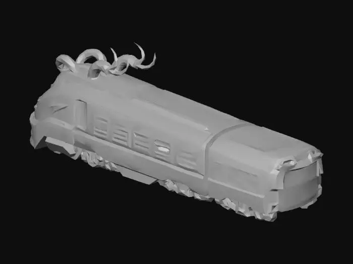 3D model for a demonic train  bullet train mixture name in it earth express cool train engine and