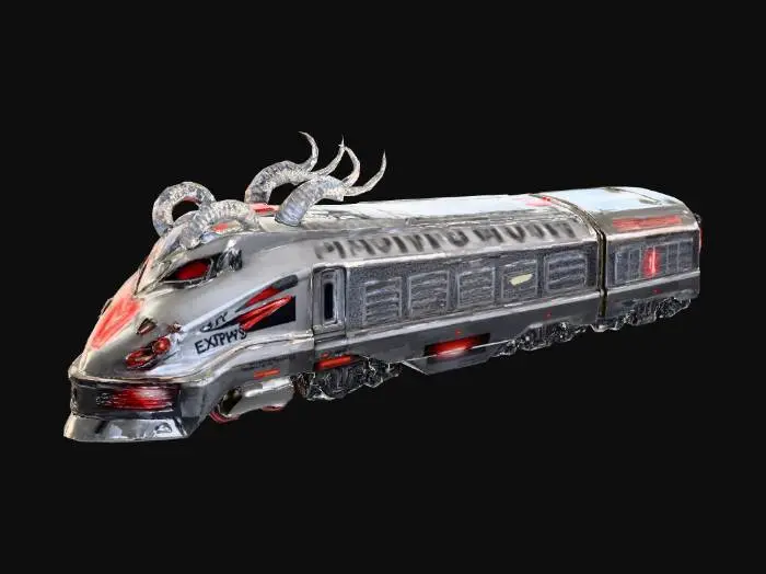 3D model for a demonic train  bullet train mixture name in it earth express cool train engine and
