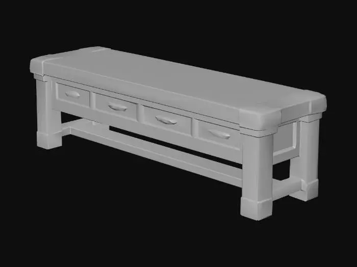 3D model for Rustic Coffee Table with Drawers