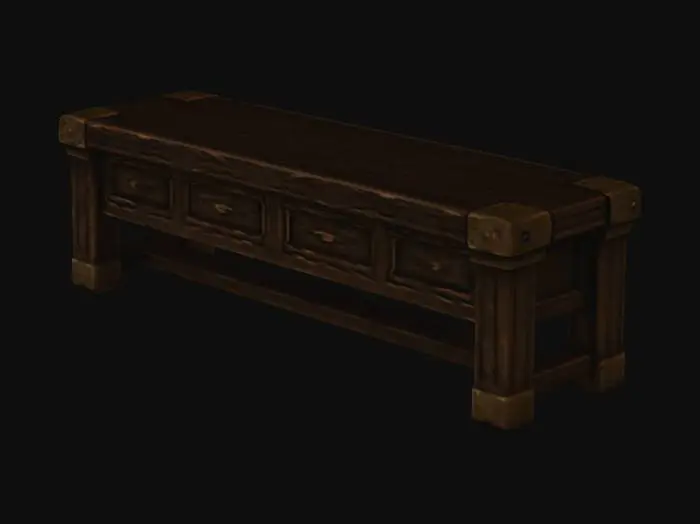 3D model for Rustic Coffee Table with Drawers