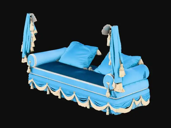 3D model for Blue Velvet Sofa