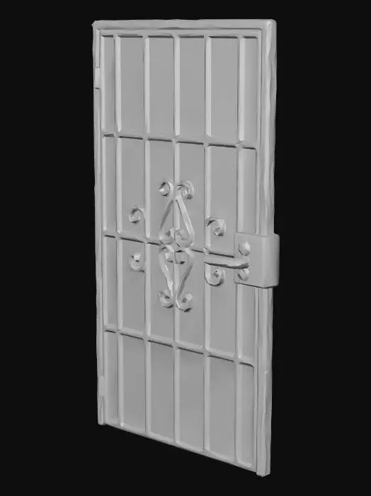 3D model for Wrought Iron Security Door with Scrollwork