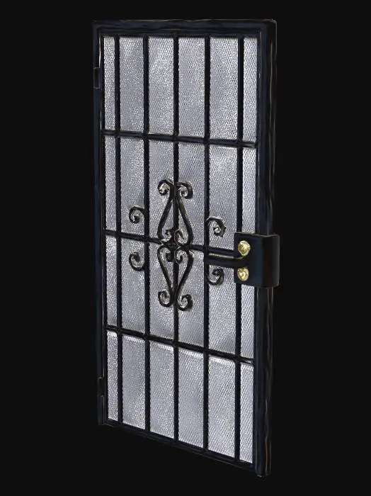 3D model for Wrought Iron Security Door with Scrollwork