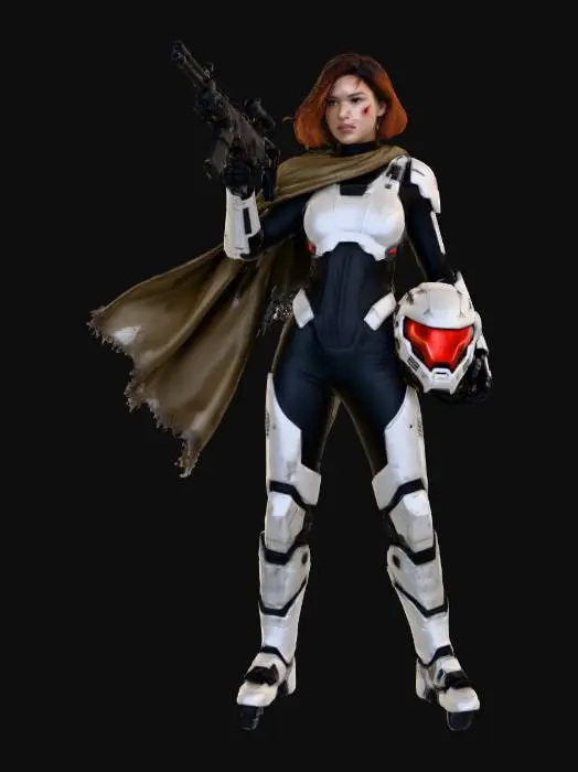 3D model for Futuristic Warrior at Sunset