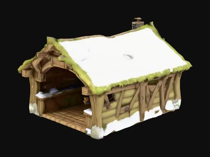 3D model for Create me Orc Hut shop for a mmorpg. Make it realistic not cartoonish.
