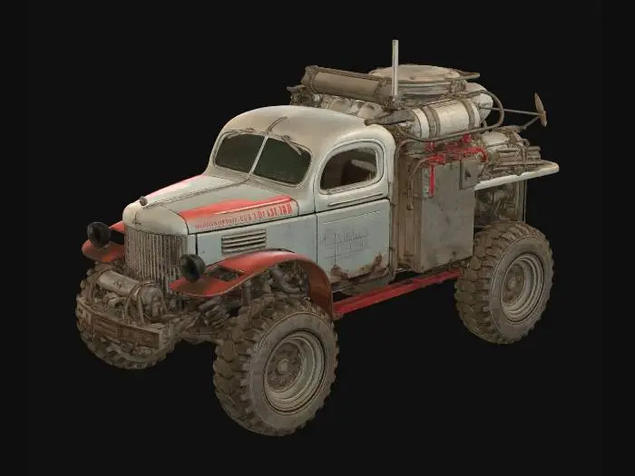 3D model for Blueprint of a Heavy-Duty Off-Road Fire Engine