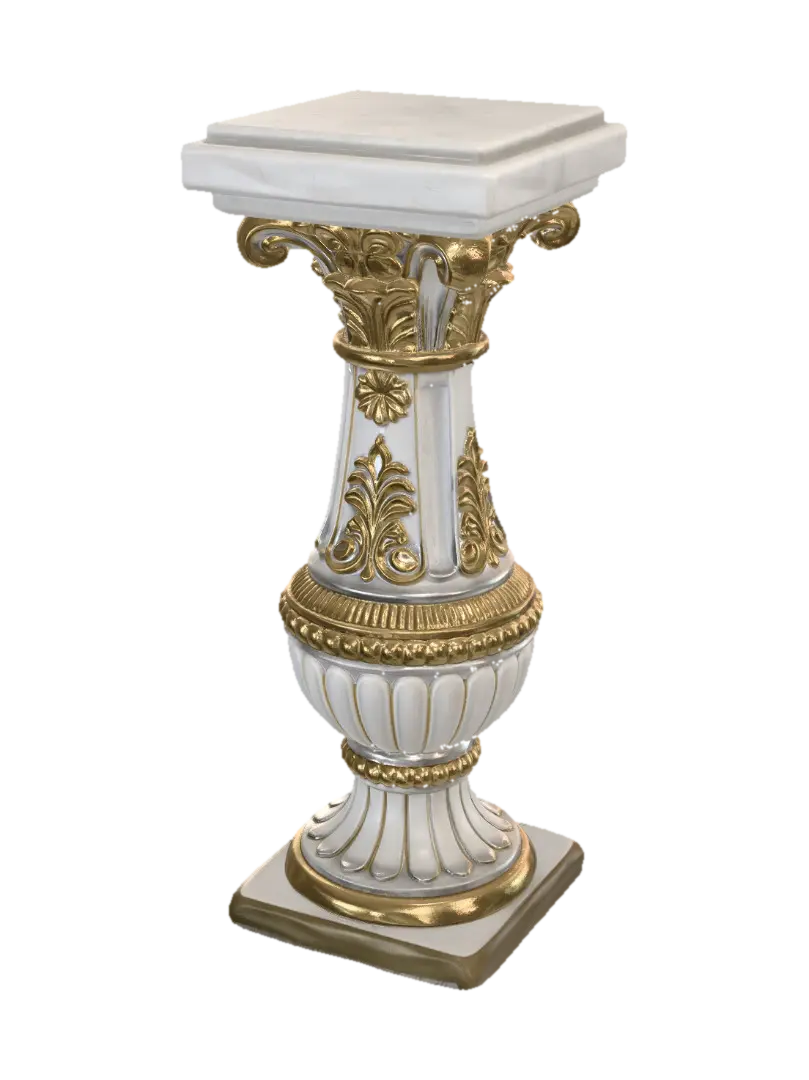 โมเดล 3D ของ Ornate Golden Marble Pedestal - Display สร้างโดย AI