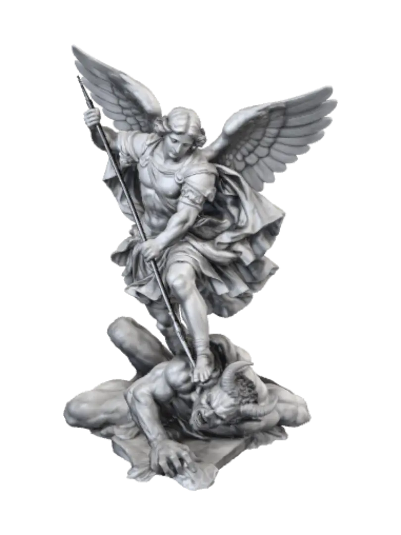Archangel Michael Slaying Satan - Sculpture 的 AI 生成 3D 模型