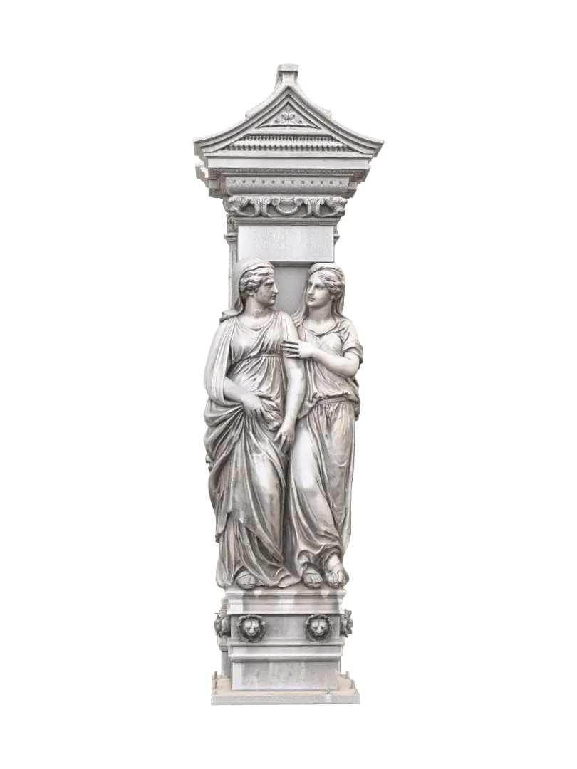 Modelo 3D de Ornate wooden stair newel post - Scrollwork, gerado por IA
