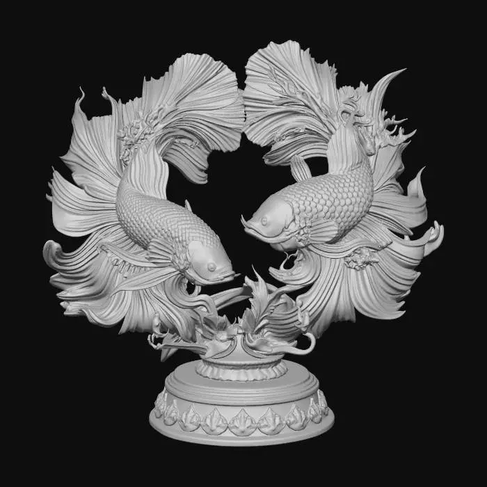 3D model for Golden Koi Duet