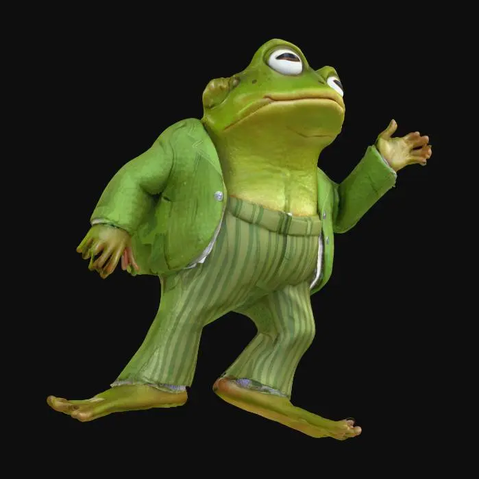 3D model for Frog in Green Outfit