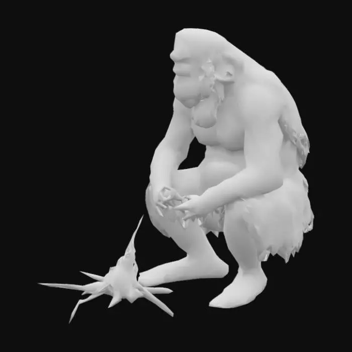 3D model for Uomo caverne fuoco