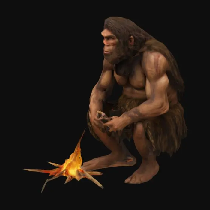 3D model for Uomo caverne fuoco