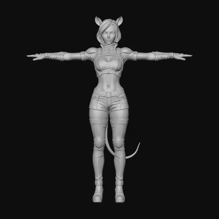 3D model for Cyber Warrior Feline
