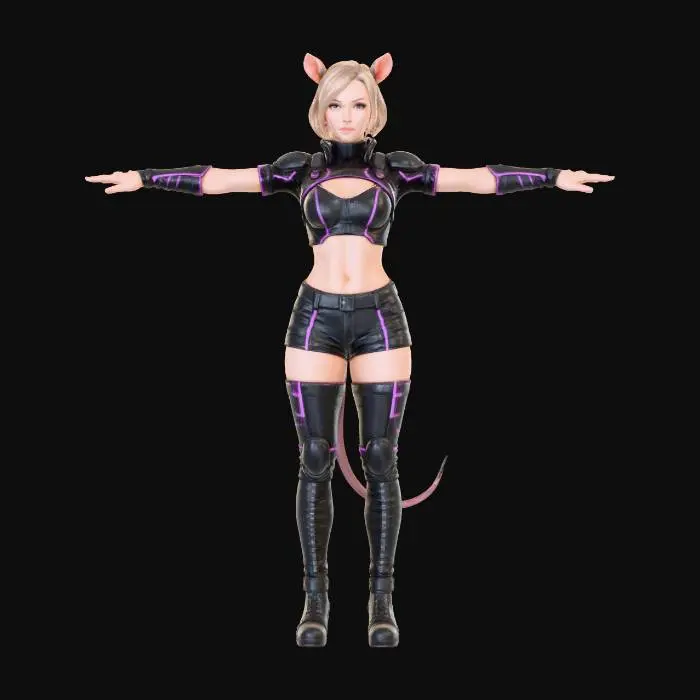 3D model for Cyber Warrior Feline