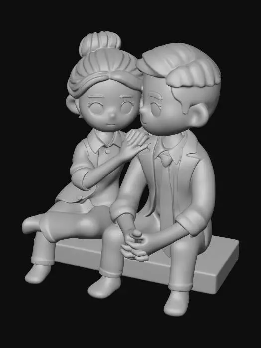 3D model for Blue Striped Couple