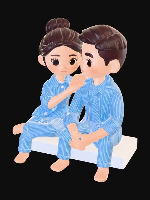 3D model for Blue Striped Couple