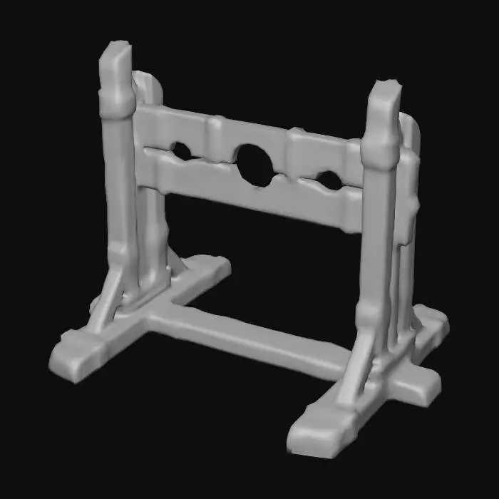 3D model for Medieval Stocks