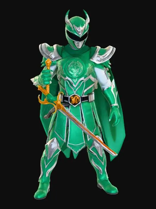 3D model for the green mighty morphing power ranger as a D&D character