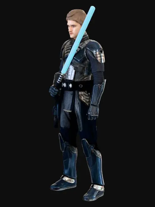 3D model for Anakin Skywalker as a general in the clone wars if it never ended and he didn't become evil with his lightsaber and a blaster pistol