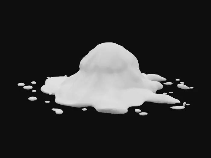 3D model for a nice green cartoony slime goo splat (supposed to go on a floor), style maybe a bit like nickelodeons. not too big not too little, make it a bit detailed, make it 3dish but dont make it too 3dish, its going to go on the floor as like a spillage.