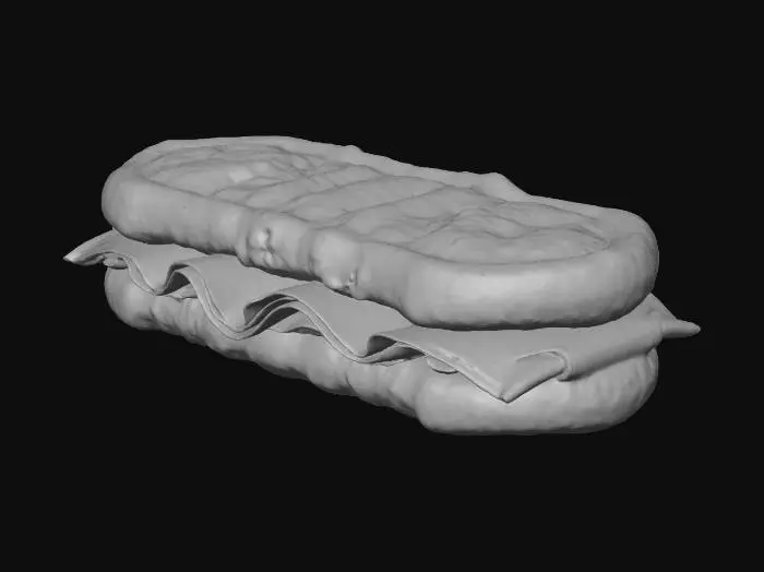 3D model for panini with slightly melted cheese and ham