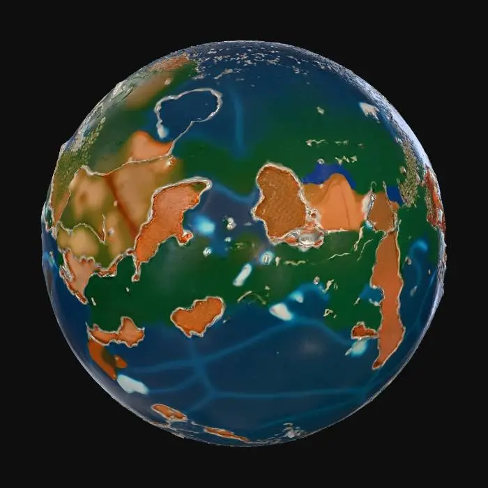 3D model for i need a blue colored and round shaped planet with abit of texture on the surface, and give small lights from cities on the planet.