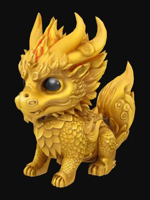 3D model for Golden Guardian Dragon
