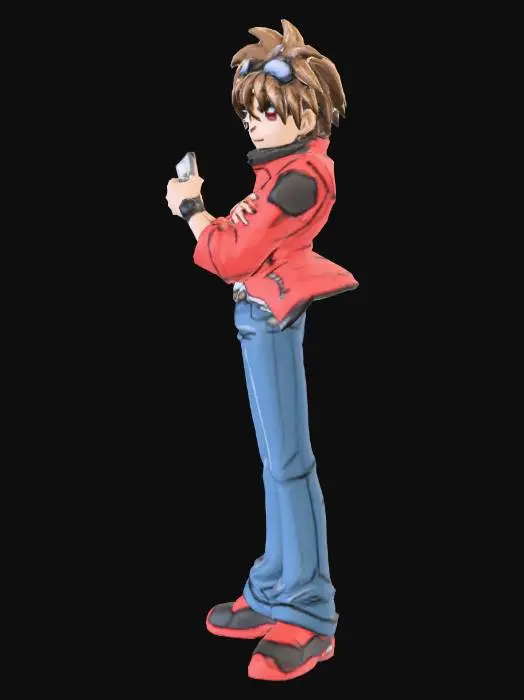 3D model for Anime Character with Card