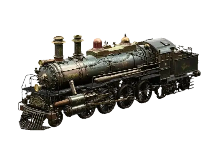STEAM LOCOMOTIVE 3D model, vytvořený pomocí AI
