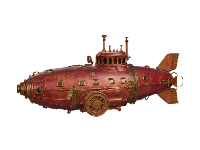 STEAMSUBBER - Submarine 3D model, vytvořený pomocí AI