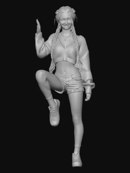 3D model for BRAIDS IN WHITE