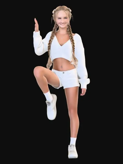 3D model for BRAIDS IN WHITE