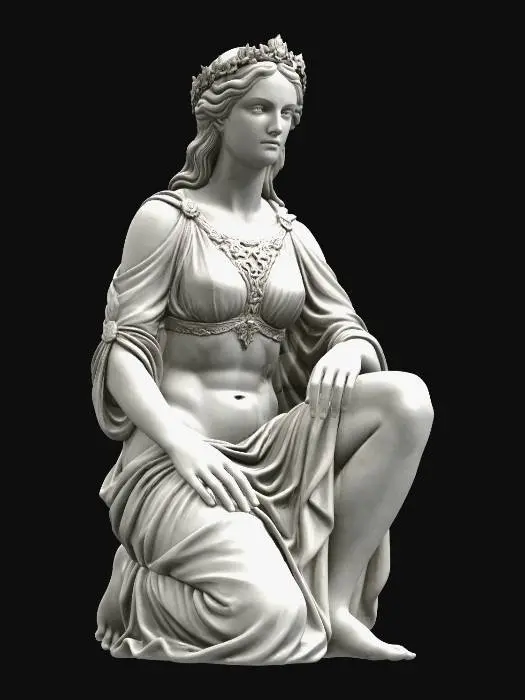 3D model for Laurel-Crowned Goddess