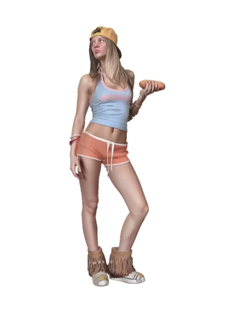 Bold Summer Street Style - Tag 3D model, vytvořený pomocí AI