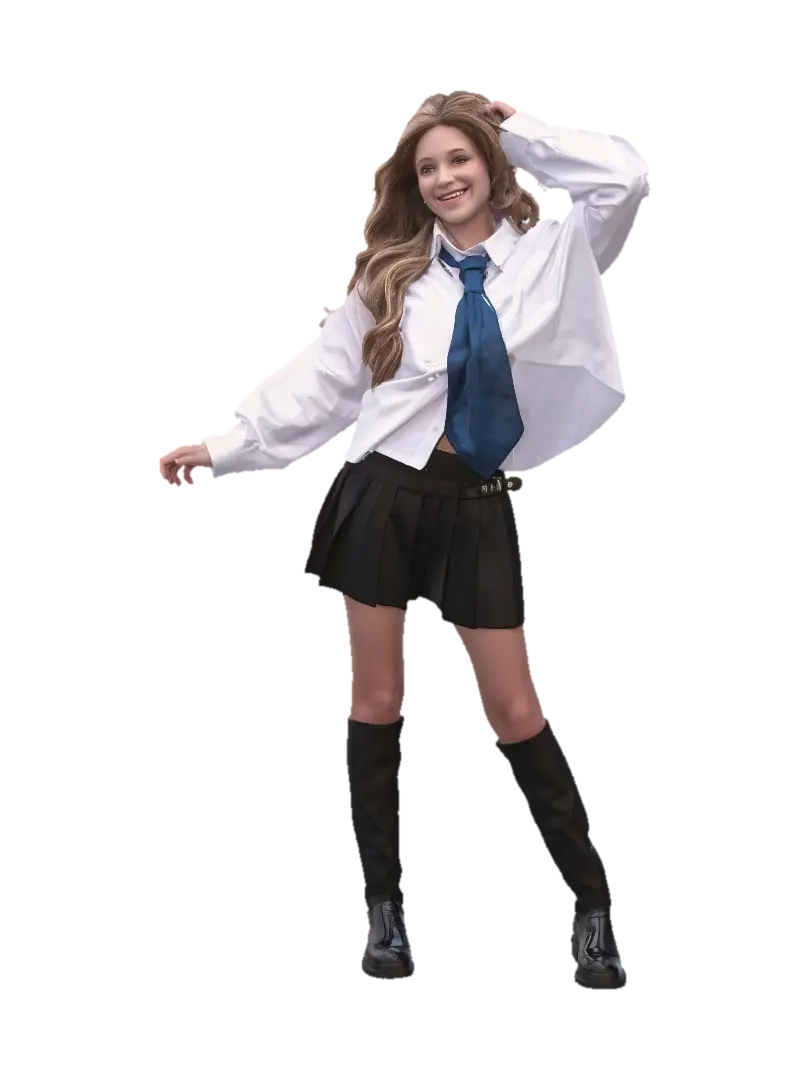 Urban Schoolgirl on a Bridge 的 AI 生成 3D 模型