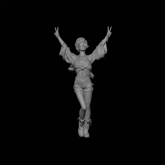 3D model for Boho Peace Sign Pose
